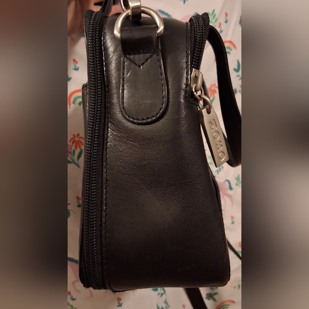 EUC Vintage Hobo International Black Leather Portfolio Satchel Purse Bag - Picture 9 of 13